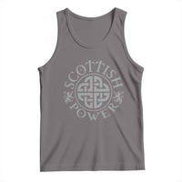 Scottish Power Celtic Knotwork Shield Emblem Tank Top Traditional Tribal Heritage Scottish Pride
