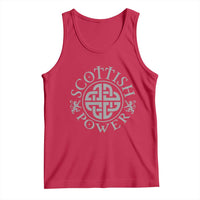 Scottish Power Celtic Knotwork Shield Emblem Tank Top Traditional Tribal Heritage Scottish Pride
