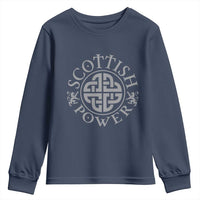 Scottish Power Celtic Knotwork Shield Emblem Youth Sweatshirt Traditional Tribal Heritage Scottish Pride