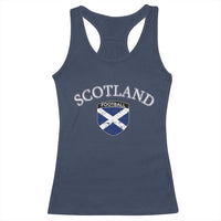 Scotland Football Distressed Shield Saltire Flag Racerback Tank Top Game Day Sports Soccer Fans