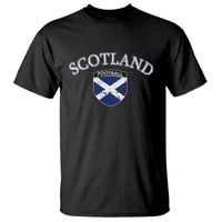Scotland Football Distressed Shield Saltire Flag T Shirt Game Day Sports Soccer Fans