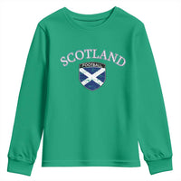 Scotland Football Distressed Shield Saltire Flag Youth Sweatshirt Game Day Sports Soccer Fans