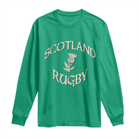 Scotland Rugby Distressed Vintage Traditional Thistle Long Sleeve Shirt Sports Fan Game Day