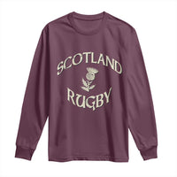 Scotland Rugby Distressed Vintage Traditional Thistle Long Sleeve Shirt Sports Fan Game Day