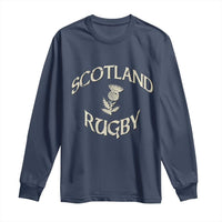 Scotland Rugby Distressed Vintage Traditional Thistle Long Sleeve Shirt Sports Fan Game Day