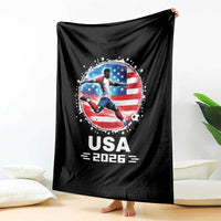 USA Soccer Patriotic Player 2026 Graphic Throw Blanket United States Football Fan Spirit