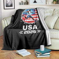 USA Soccer Patriotic Player 2026 Graphic Throw Blanket United States Football Fan Spirit