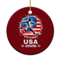 USA Soccer Patriotic Player 2026 Graphic Ceramic Ornament United States Football Fan Spirit