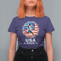 USA Soccer Patriotic Player 2026 Graphic T Shirt For Women United States Football Fan Spirit