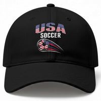 Patriotic USA Soccer Stars and Stripes Graphic Baseball Cap American Football Fan Game Day Spirit