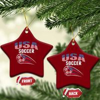 Patriotic USA Soccer Stars and Stripes Graphic Ceramic Ornament American Football Fan Game Day Spirit