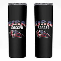 Patriotic USA Soccer Stars and Stripes Graphic Skinny Tumbler American Football Fan Game Day Spirit