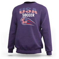 Patriotic USA Soccer Stars and Stripes Graphic Sweatshirt American Football Fan Game Day Spirit
