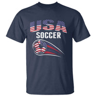Patriotic USA Soccer Stars and Stripes Graphic T Shirt American Football Fan Game Day Spirit