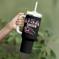 Patriotic USA Soccer Stars and Stripes Graphic Tumbler With Handle American Football Fan Game Day Spirit