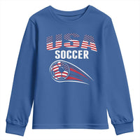 Patriotic USA Soccer Stars and Stripes Graphic Youth Sweatshirt American Football Fan Game Day Spirit