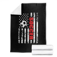 Distressed USA Flag Soccer Player Throw Blanket Patriotic American Football Lover