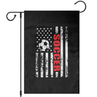 Distressed USA Flag Soccer Player Garden Flag Patriotic American Football Lover