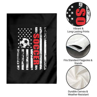 Distressed USA Flag Soccer Player Garden Flag Patriotic American Football Lover