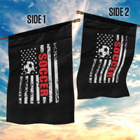 Distressed USA Flag Soccer Player Garden Flag Patriotic American Football Lover