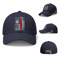 Distressed USA Flag Soccer Player Baseball Cap Patriotic American Football Lover