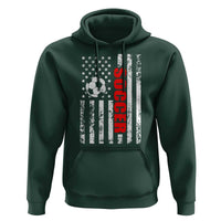 Distressed USA Flag Soccer Player Hoodie Patriotic American Football Lover