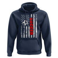 Distressed USA Flag Soccer Player Hoodie Patriotic American Football Lover