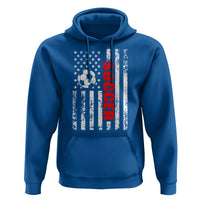 Distressed USA Flag Soccer Player Hoodie Patriotic American Football Lover