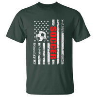 Distressed USA Flag Soccer Player T Shirt Patriotic American Football Lover
