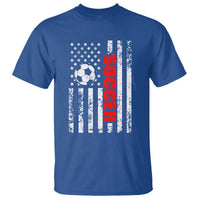 Distressed USA Flag Soccer Player T Shirt Patriotic American Football Lover