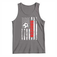 Distressed USA Flag Soccer Player Tank Top Patriotic American Football Lover