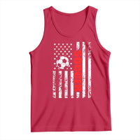 Distressed USA Flag Soccer Player Tank Top Patriotic American Football Lover