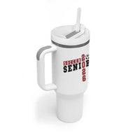 Soccer Senior Class of 2026 Typography Graphic Tumbler With Handle High School Varsity Athlete Graduation Gift