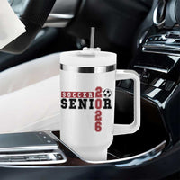 Soccer Senior Class of 2026 Typography Graphic Tumbler With Handle High School Varsity Athlete Graduation Gift