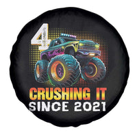 Monster Truck Birthday Spare Tire Cover Happy 4th Bday Party 4 Years Old Boy
