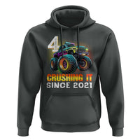 Monster Truck Birthday Hoodie Happy 4th Bday Party 4 Years Old Boy