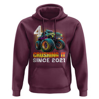 Monster Truck Birthday Hoodie Happy 4th Bday Party 4 Years Old Boy