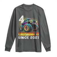 Monster Truck Birthday Long Sleeve Shirt Happy 4th Bday Party 4 Years Old Boy