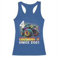 Monster Truck Birthday Racerback Tank Top Happy 4th Bday Party 4 Years Old Boy