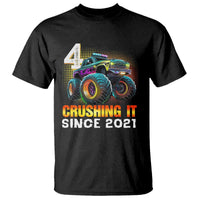 Monster Truck Birthday T Shirt Happy 4th Bday Party 4 Years Old Boy