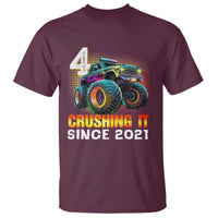 Monster Truck Birthday T Shirt Happy 4th Bday Party 4 Years Old Boy