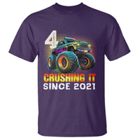 Monster Truck Birthday T Shirt Happy 4th Bday Party 4 Years Old Boy