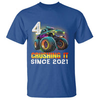 Monster Truck Birthday T Shirt Happy 4th Bday Party 4 Years Old Boy