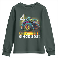 Monster Truck Birthday Youth Sweatshirt Happy 4th Bday Party 4 Years Old Boy