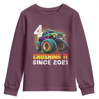 Monster Truck Birthday Youth Sweatshirt Happy 4th Bday Party 4 Years Old Boy