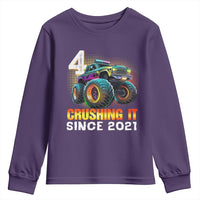 Monster Truck Birthday Youth Sweatshirt Happy 4th Bday Party 4 Years Old Boy