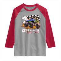 Monster Truck Birthday Raglan Shirt Happy 3rd Bday Party 3 Years Old Boy