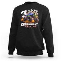 Monster Truck Birthday Sweatshirt Happy 3rd Bday Party 3 Years Old Boy