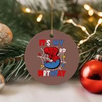 Spider Birthday Ceramic Ornament It's My 3rd Bday Party 3 Years Old Boy - Wonder Print Shop