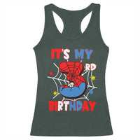Spider Birthday Racerback Tank Top It's My 3rd Bday Party 3 Years Old Boy